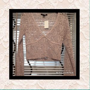 Lace Lace Lace Crop Top Very Sexy Low Cut Pink